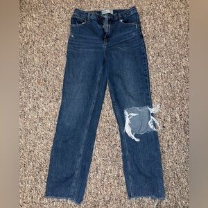 Abercrombie & Fitch Dark Blue 90s Straight Leg Ultra High Rise Jeans